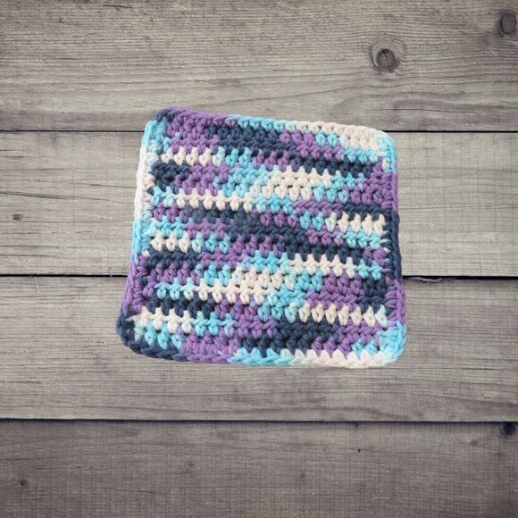 Handmade Crochet Dishcloth, Set of 3, Cotton Yarn Moondance - Picture 2 of 4